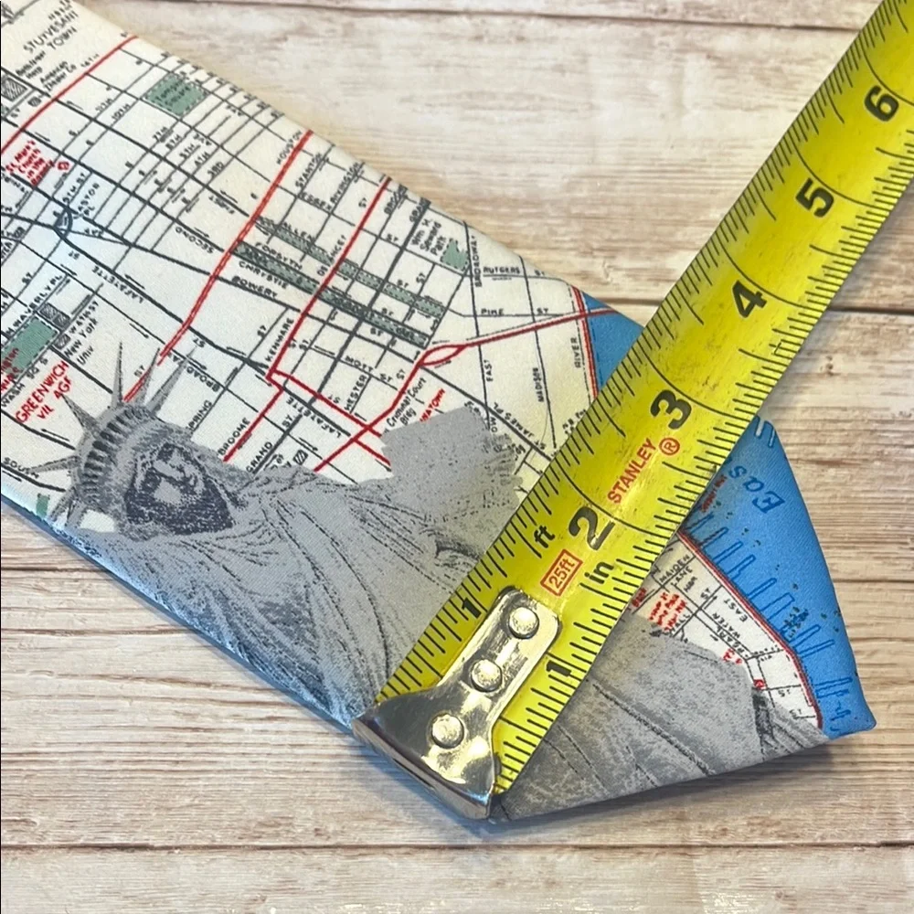 New York City MP NYC Statue of Liberty Unique Map Print Tie